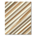 Modern Neutral Earth Tone Diagonal Stripe Rug