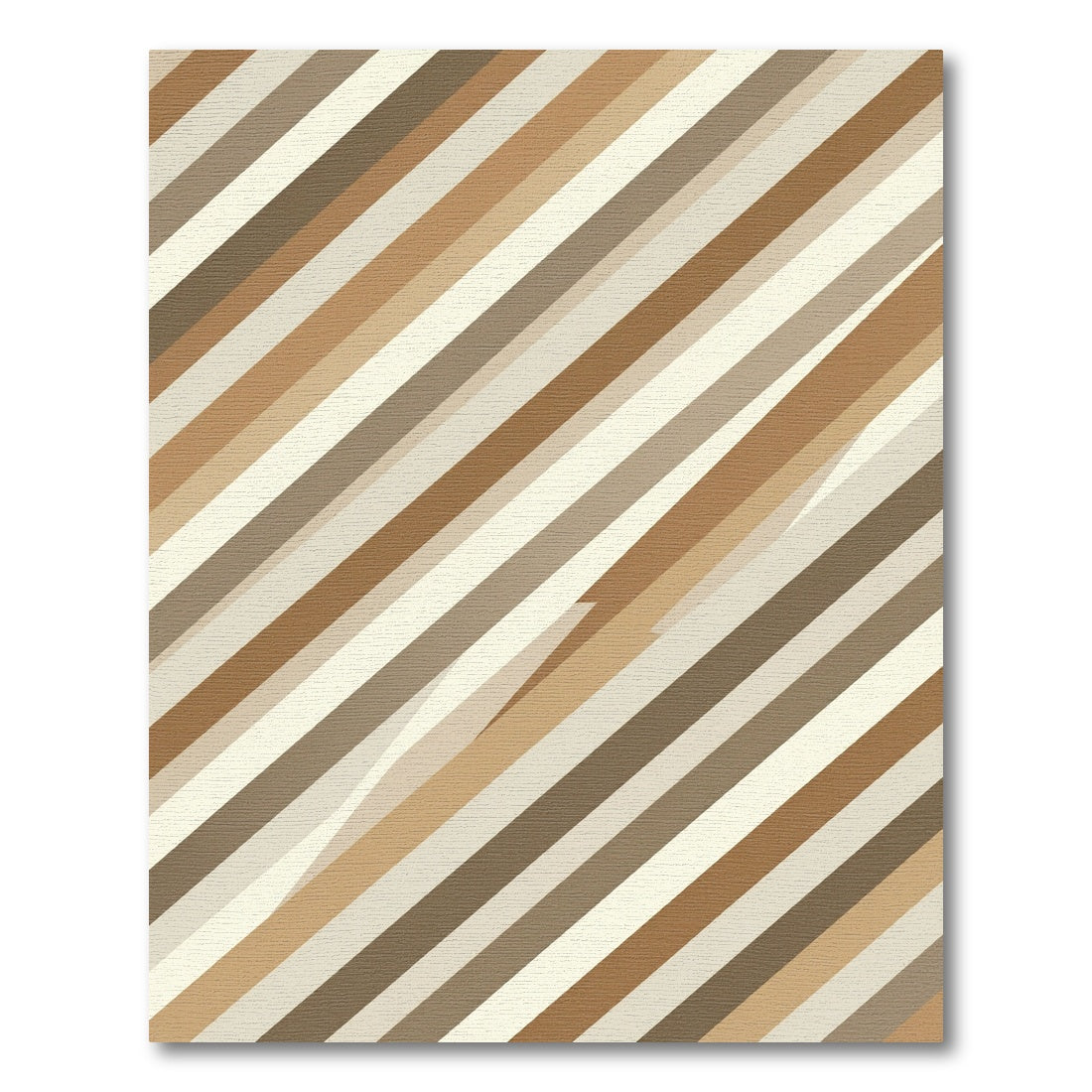 Modern Neutral Earth Tone Diagonal Stripe Rug