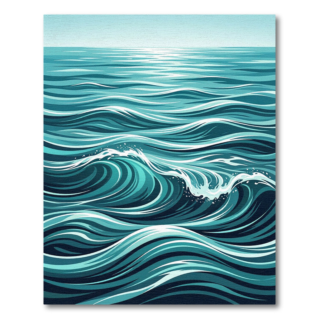 Dynamic Turquoise Swirling Ocean Wave Rug