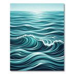 Dynamic Turquoise Swirling Ocean Wave Rug