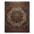 Ornate Bronze Swirl Medallion Regal Rug
