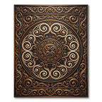 Ornate Bronze Swirl Medallion Regal Rug