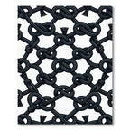 Black Woven Knot Lattice Rug