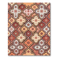 Terracotta Floral Geometric Tile Art Rug