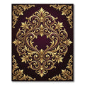 Regal Gold Floral Acanthus Swirls Rug