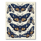 Celestial Gold Moon Butterfly Night Rug