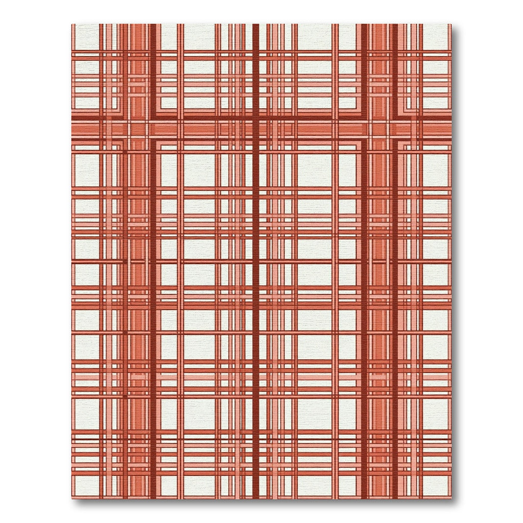 Reddish Brown Plaid Lines Rug