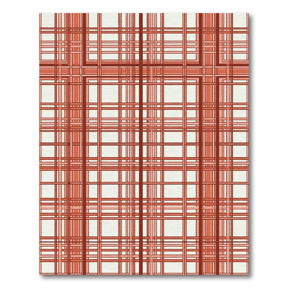 Reddish Brown Plaid Lines Rug