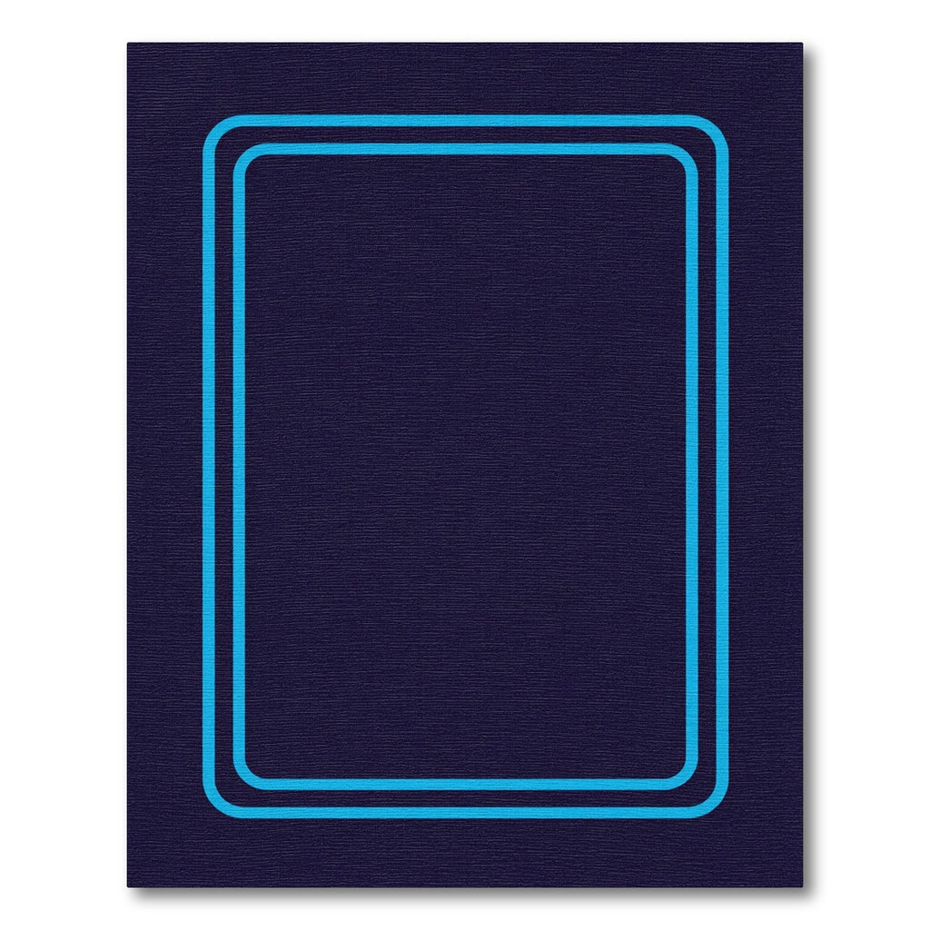 Modern Royal Blue Double Border Rug