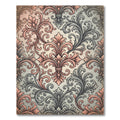 Vintage Blush Gray Scrollwork Damask Rug