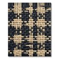 Modern Black and Beige Woven Grid Rug