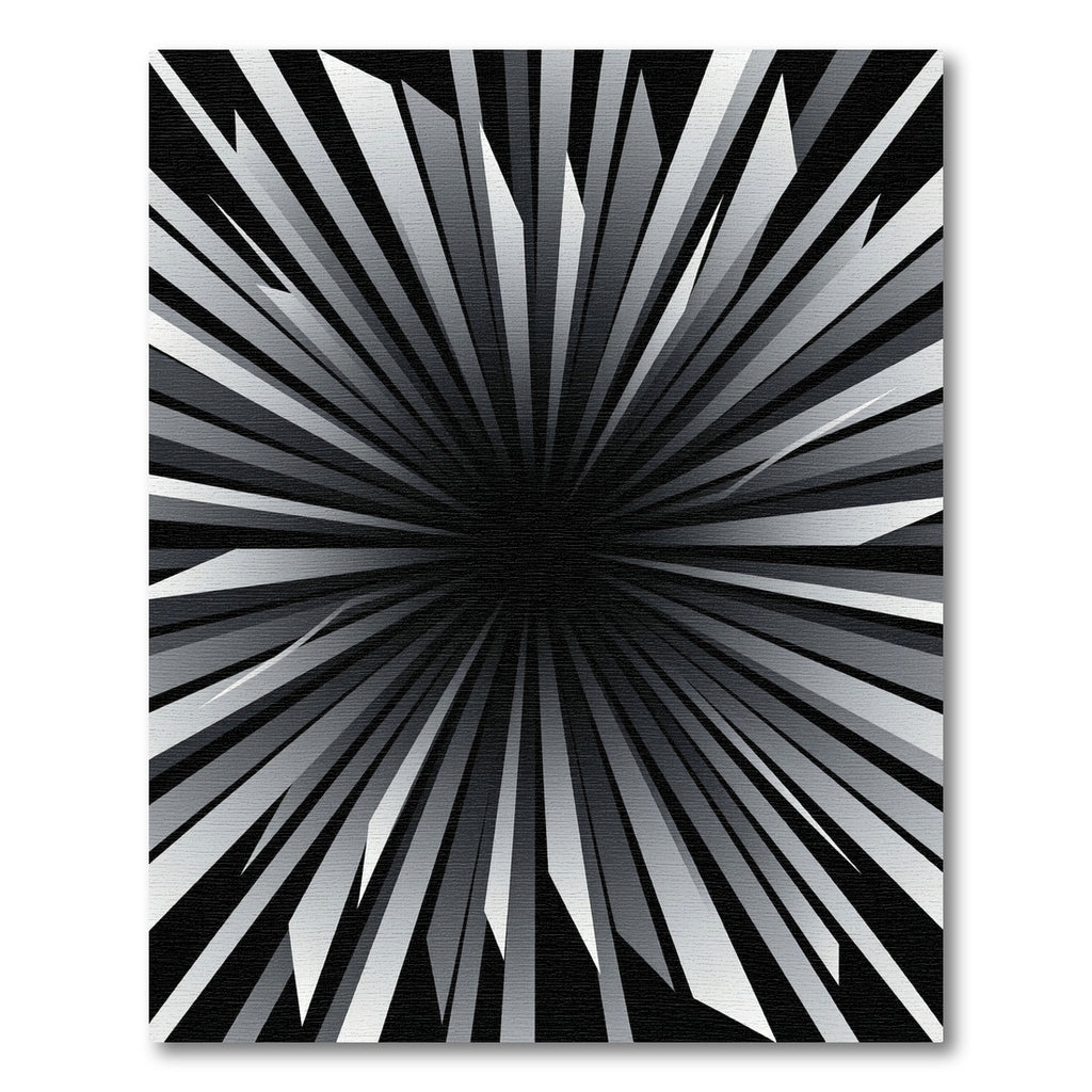Monochromatic Abstract Sunburst Radiant Vortex Rug
