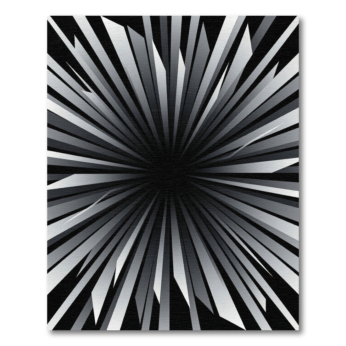 Monochromatic Abstract Sunburst Radiant Vortex Rug