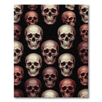 Gothic Beige and Brown Skull Mosaic Rug