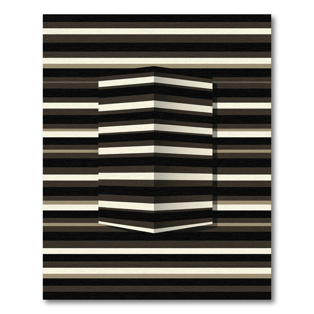 Monochromatic Op Art Stripe Illusion Rug