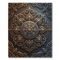 Elegant Bronze Silver Filigree Medallion Rug