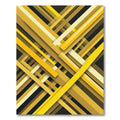 Golden Yellow Abstract Linear Geometric Rug