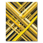 Golden Yellow Abstract Linear Geometric Rug