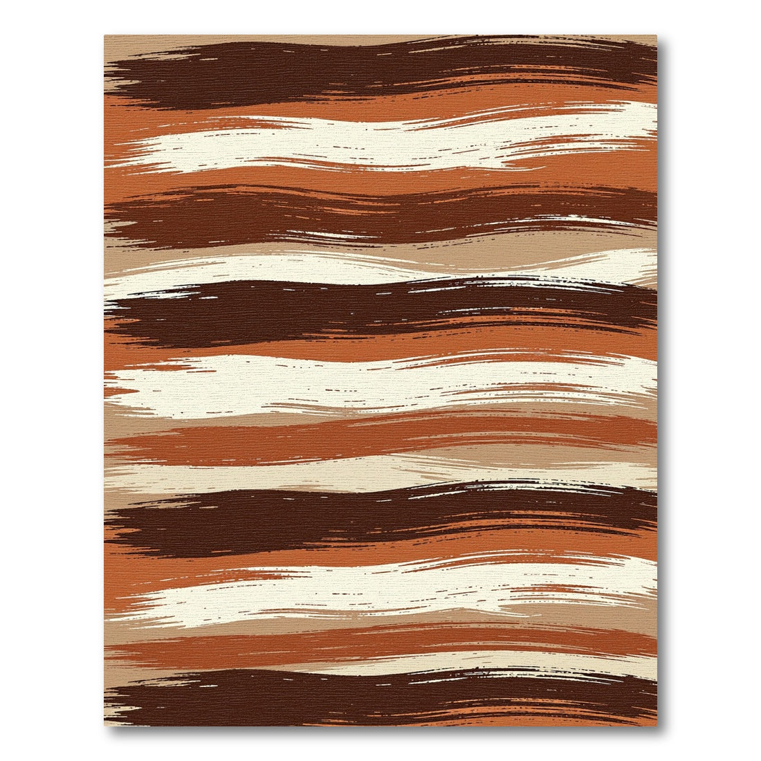 Earthy Tone Brushstroke Stripes Rug
