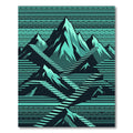 Teal Geometric Mountain Stairway Rug