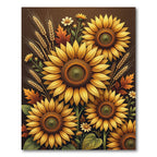Golden Sunflowers Autumn Wheat Garden Rug