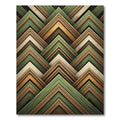 Rustic Green Wood Grain Chevron Rug