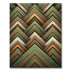 Rustic Green Wood Grain Chevron Rug