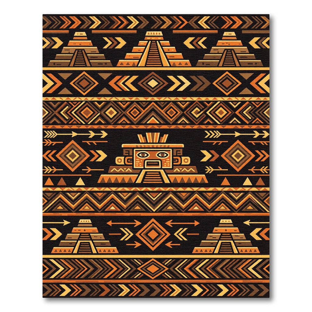 Aztec Tribal Geometric Earth Tones Rug