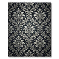 Classic Silver Damask Scroll Rug