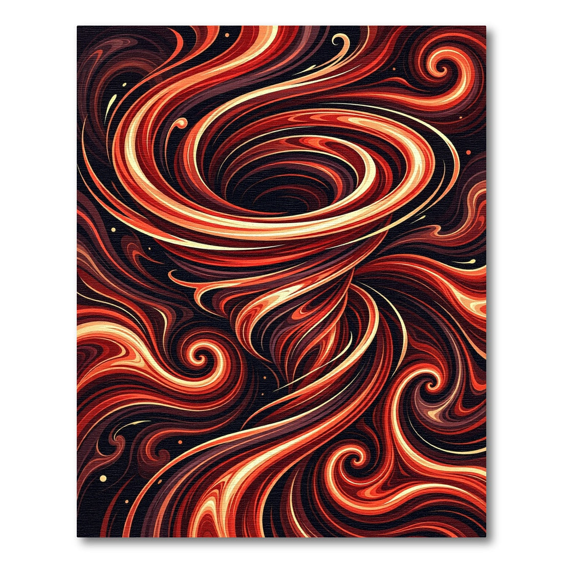 Crimson Swirl Vortex Abstract Rug