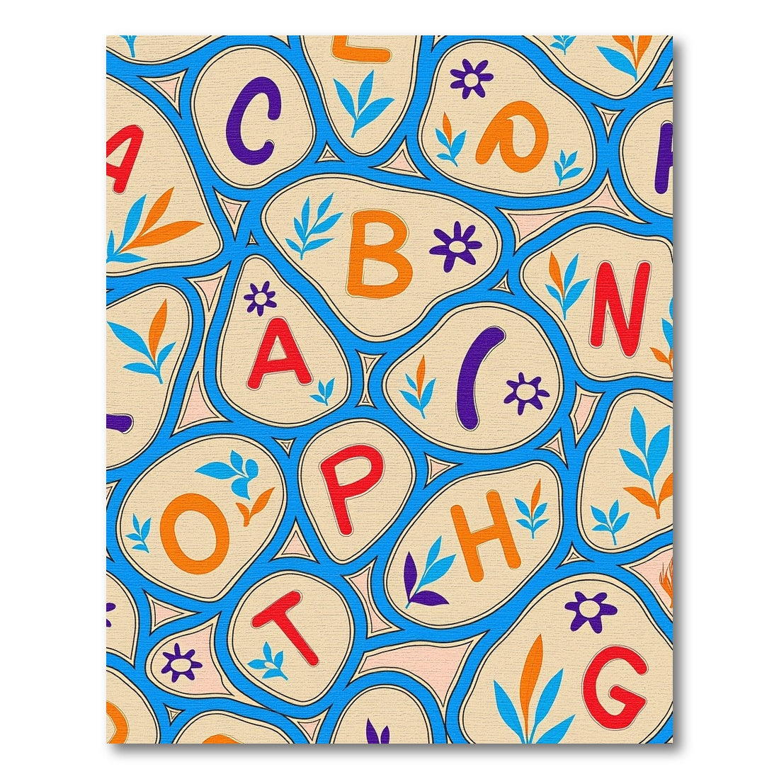 Playful Alphabet Floral Composition Rug