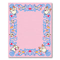 Whimsical Pink Bunny Heart Border Rug