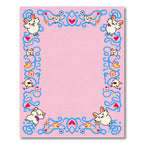Whimsical Pink Bunny Heart Border Rug
