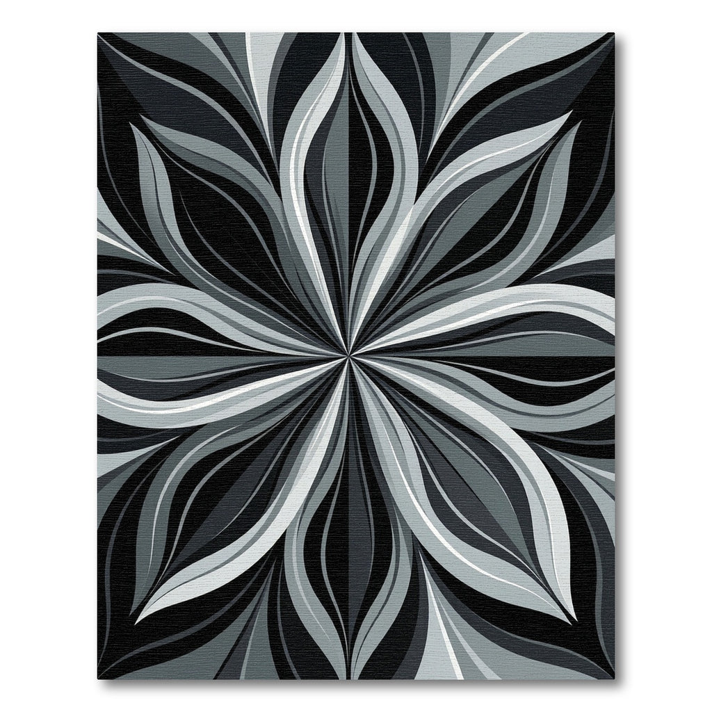 Monochrome Gray Organic Swirl Rug