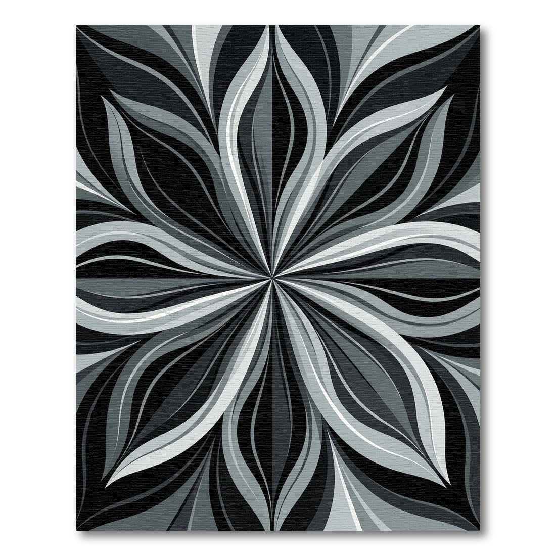 Monochrome Gray Organic Swirl Rug