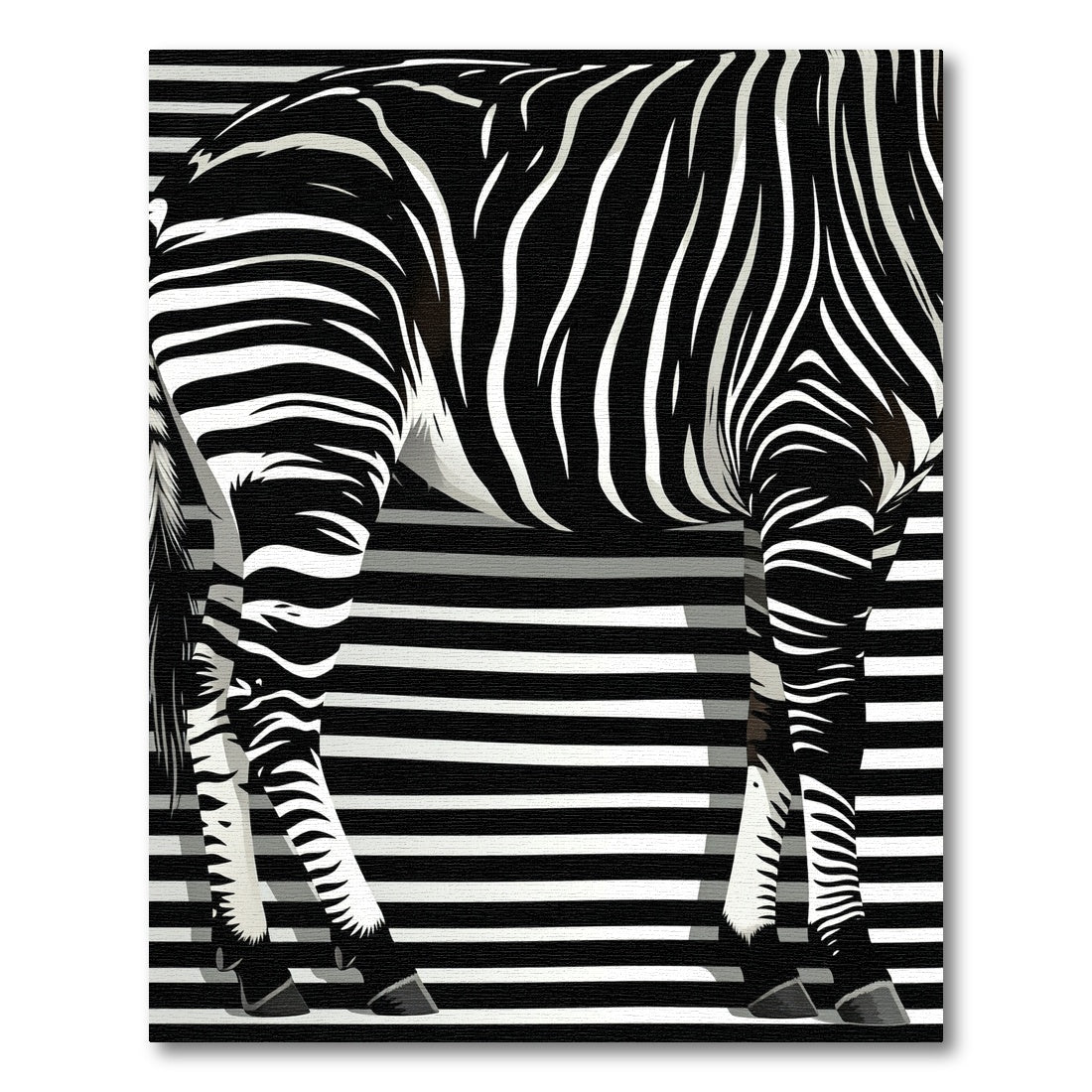 Bold Monochrome Zebra Stripe Art Rug