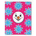 Pink Snowman Snowflake Festive Rug
