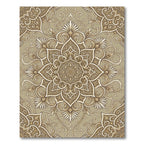 Golden Beige Filigree Medallion Rug