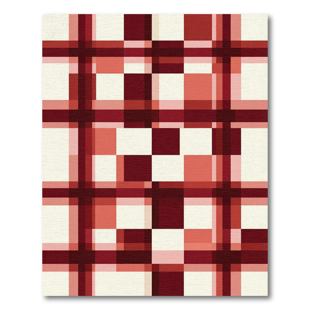 Red Checkerboard Plaid Harmony Rug