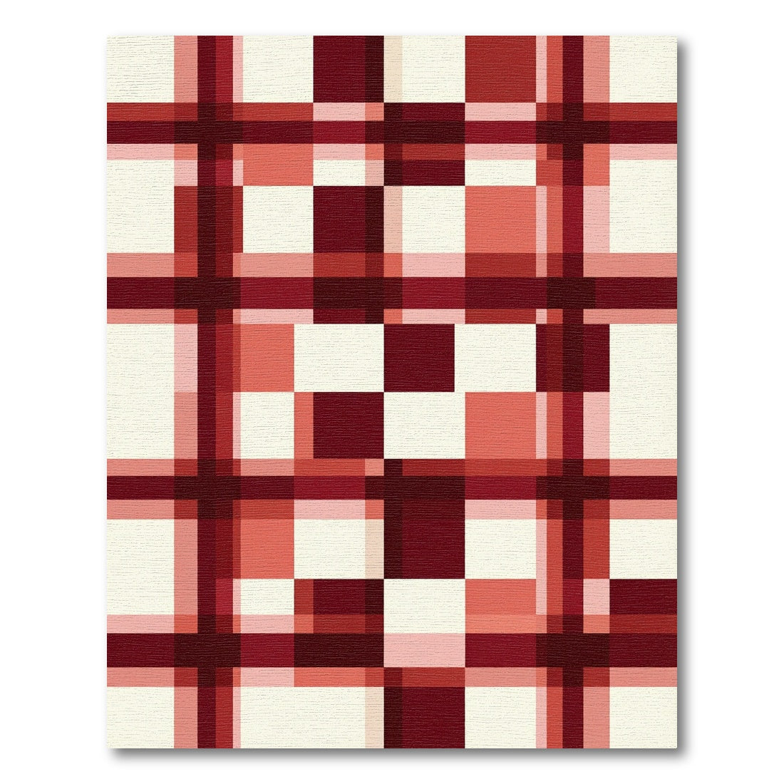 Red Checkerboard Plaid Harmony Rug