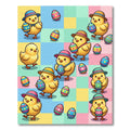 Cheerful Easter Chicks and Pastel Eggs Rug