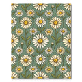 Vintage Sage Meadow Daisy Floral Rug