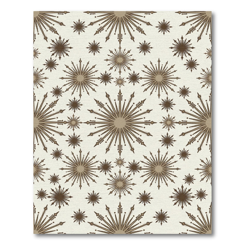 Earthy Brown Sunburst Starburst Medallions Rug