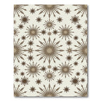 Earthy Brown Sunburst Starburst Medallions Rug