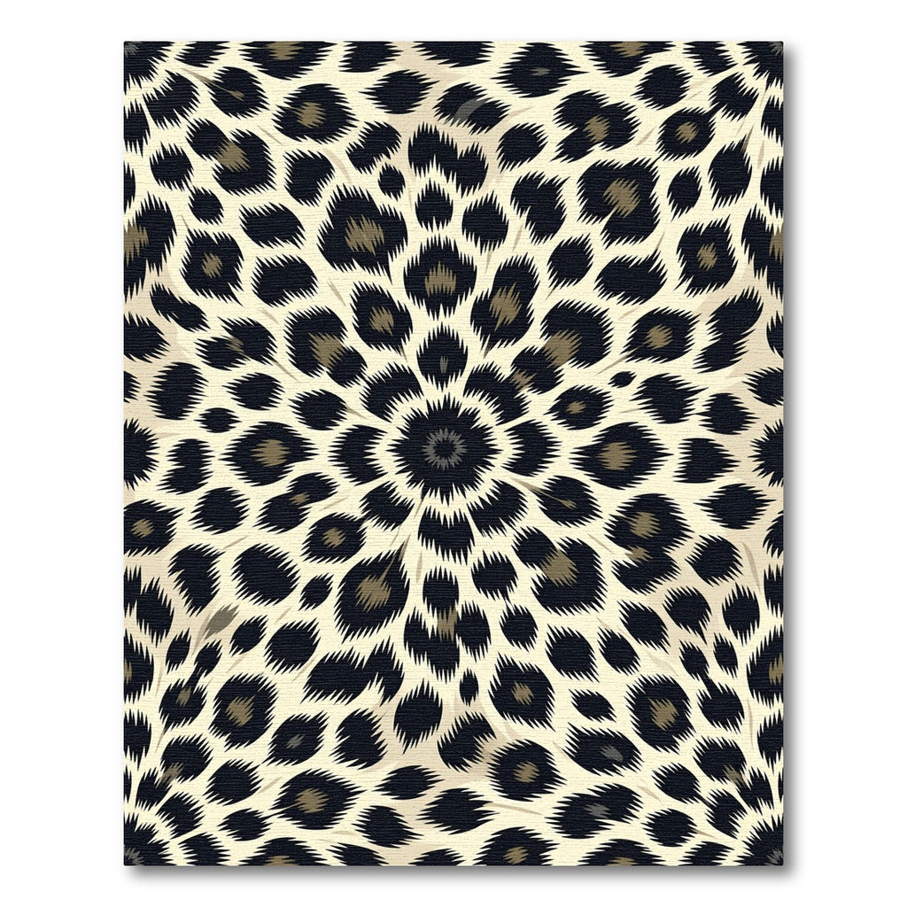 Radial Leopard Spot Animal Print Rug