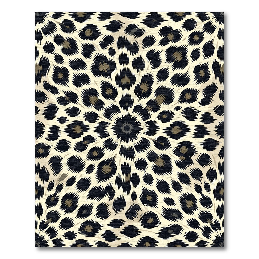 Radial Leopard Spot Animal Print Rug