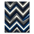 Modern Navy Grey Chevron Geometric Art Rug