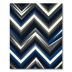 Modern Navy Grey Chevron Geometric Art Rug
