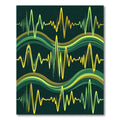 Emerald Green Abstract Wave Line Rug