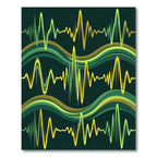 Emerald Green Abstract Wave Line Rug